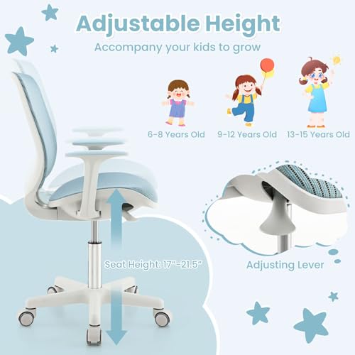 Adjustable Kids Ergonomic Desk Chair with Mesh Back and Sit-Brake Casters