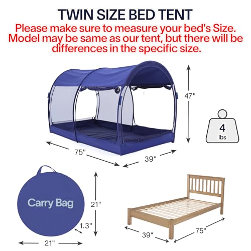 Indoor Pop-Up Privacy Bed Tent - Breathable Mesh Sleeping Canopy Shelter