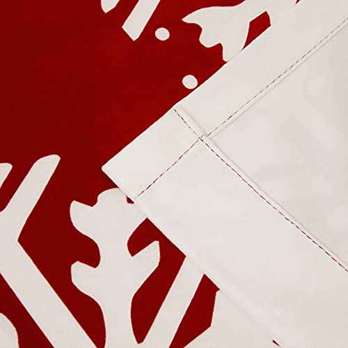 CAROMIO Christmas Velvet Curtains 2 Panels Set 52W x 84L Red Snowflake, Living Room
