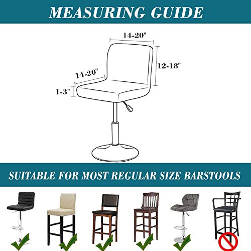 Stretch Bar Stool Covers with Backs - 2 Pack Washable Slipcovers