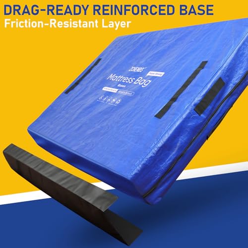 Queen Mattress Storage Bag with Handles & Zipper - Heavy Duty Waterproof Protector