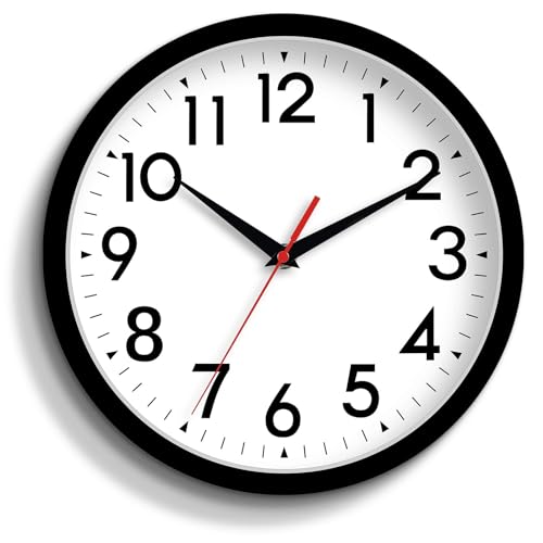 14 Inch Silent Wall Clock, Non-Ticking Battery Operated Analog Clock