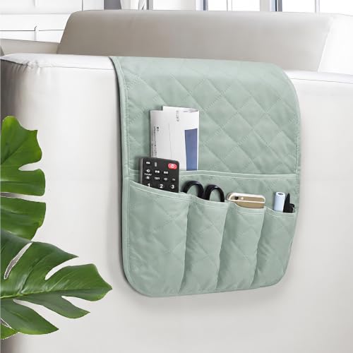 5-Pocket Armchair Caddy Organizer for Recliners and Sofas, Sage Green