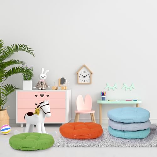 12-Piece Round Floor Cushion Set for Kids Classroom Seating, 15-inch