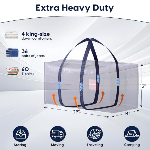 RMOHRO 6 Pack Heavy Duty Moving Bags with Side Zipper and 93L Capacity