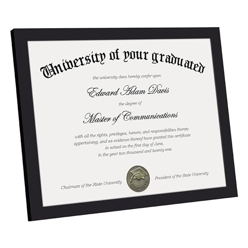 Black 8.5 x 11 Certificate Frame - Diploma & Document Wall or Tabletop Display