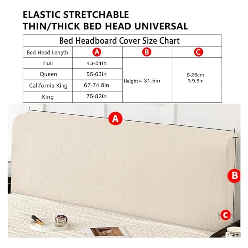 Stretch Bed Headboard Cover - Full/Queen/King Size, Dustproof Protector