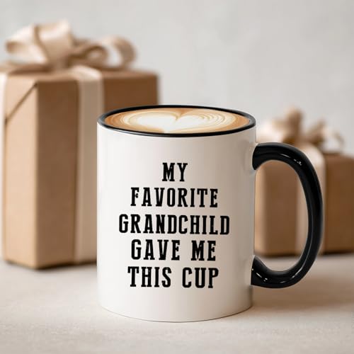 My Favorite Grandchild Gave Me This Ceramic Coffee Mug Gifts - White-Grandchild (12oz) Grandpa Grandma Cup