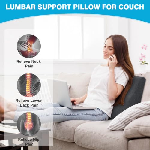 Dual Layer Lumbar Support Pillow for Recliner - Gel Memory Foam