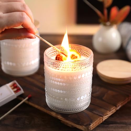 12-Pack 10 oz Thick Glass Candle Jars with Airtight Lids