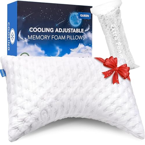 KUCEY Cooling Curved Memory Foam Side Sleeper Pillow for Neck Pain