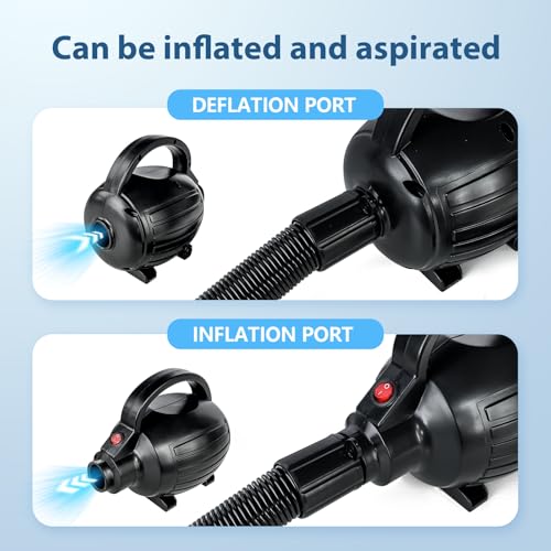 Electric Air Pump for Inflatables - 600W Quick Inflation with 4 Nozzles
