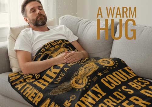 InnoBeta Motorcycle Dad Gifts Throw Blanket 60x80 Inches for Biker Dad Grandpa