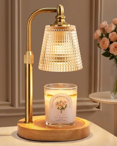 Dimmable Candle Warmer Lamp with Timer - Adjustable Height Wax Warmer