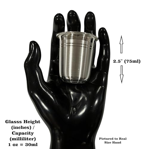 999 Pure Silver Hallmarked Glass - 2.5 Inch, 75ml Premium Silver Drinkware