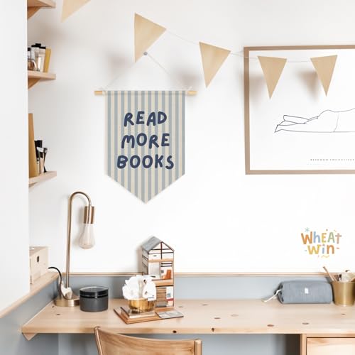 Read More Books Pennant Flag Banner for Classroom Reading Nook Decor