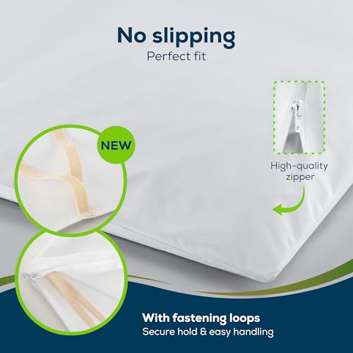 Waterproof Duvet Cover with Zipper - Full/Queen Size, White
