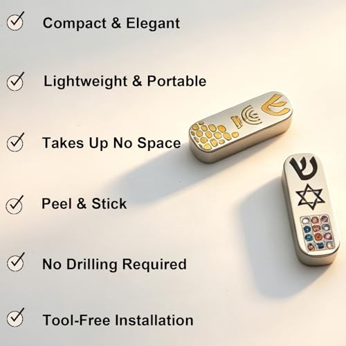 Car Mezuzah with Traveler Prayer Scroll, Metal TwistFlip Case for Vehicle