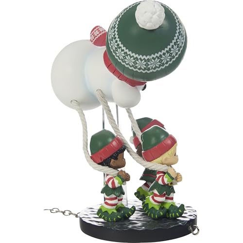 "Tis The Season to Be Jolly" Precious Moments Hand-Painted Christmas Figurine – 5.25" Resin Elf Snowman Parade
