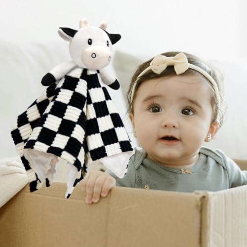 Baby Security Blanket Lovey Cow for Boys Girls 14 Inch