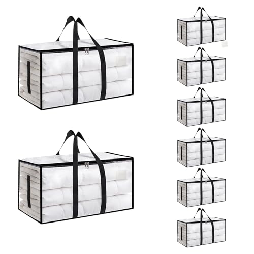 Extra Large Heavy Duty Moving Bags 8-Pack Waterproof Storage Totes