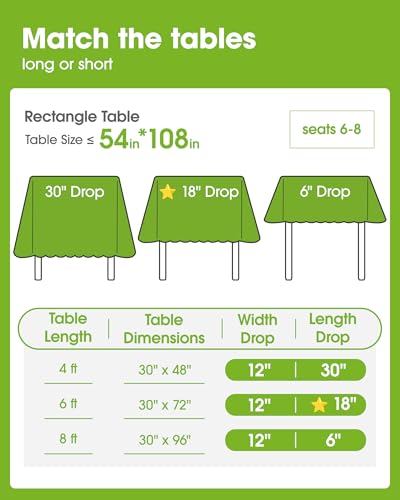 Disposable Plastic Tablecloths 8 Pack - White Rectangle 54 x 108 Inch