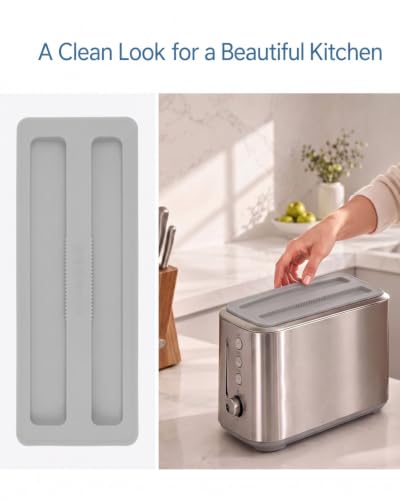 2-Slice Silicone Toaster Slot Cover, 10.7" Washable Dust Proof Lid
