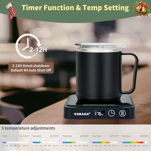 VOBAGA 15oz Coffee Mug Warmer & Set for Desk, Digital Temperature Control