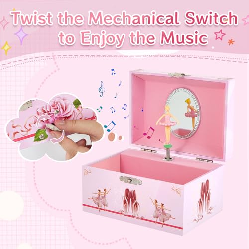 Musical Ballerina Jewelry Box for Girls with Spinning Dancer Figurine