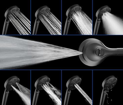 10-Inch Rainfall Shower Head Combo with Filtered Handheld Spray, Black