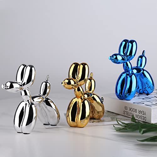 Modern Balloon Dog Statue Resin Sculpture for Desk and Shelf Decor