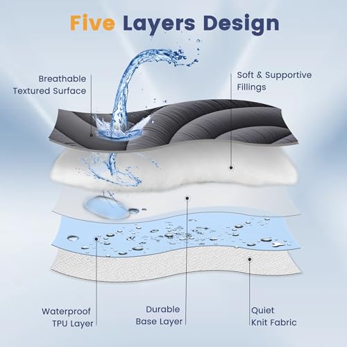Queen Waterproof Mattress Pad with Deep Pocket - Noiseless Soft Protector