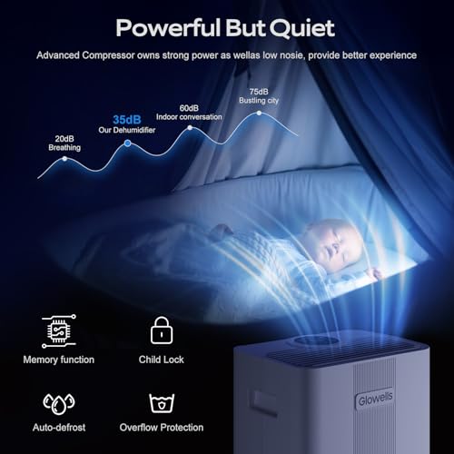 21 Pints Dehumidifier for Basement and Large Rooms up to 1600 Sq. Ft