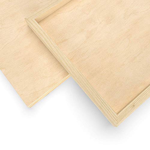 ARTEZA Wooden Canvas Board, 9x12 Inch, Pack of 5 | Cradled Birch Wood Panels for Painting, Acrylic Pouring, Encaustic Art & Wood Burning
