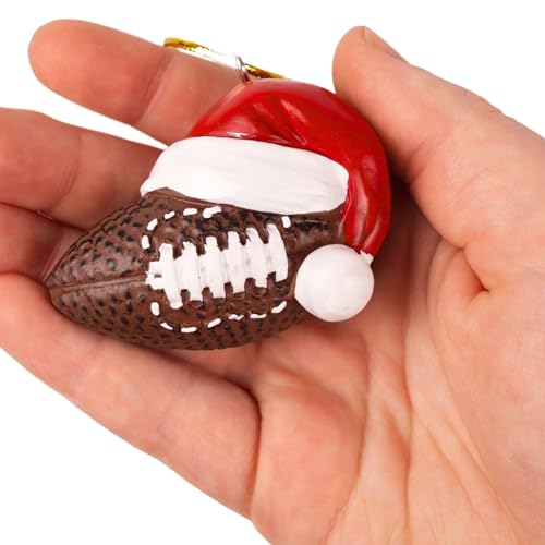 Needzo Football Christmas Ornament - Sports Holiday Decor, 2.5 Inch