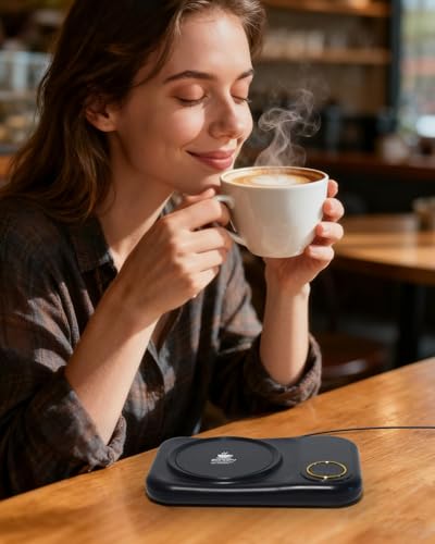 USB Coffee Mug Warmer with 3 Temperature Settings - Portable Drink Warmer for Coffee Tea Cocoa