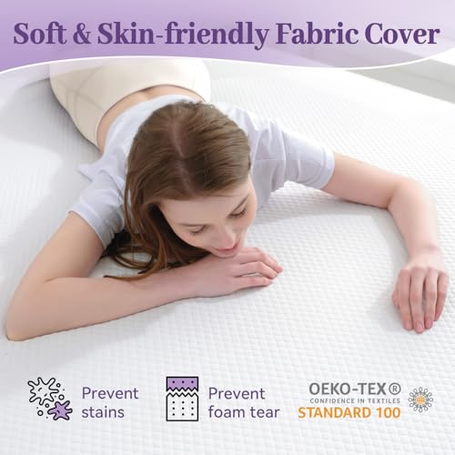 SINWEEK 2 Inch Gel Memory Foam Mattress Topper Twin Size with Washable Cover