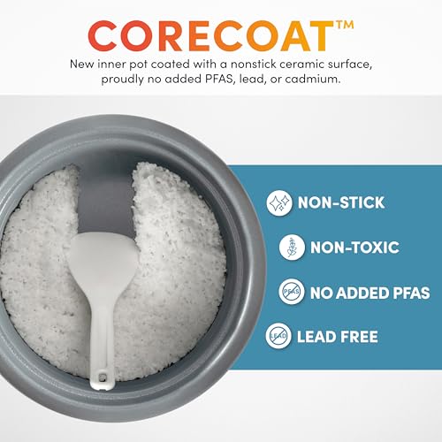 Digital Rice Cooker & Food Steamer - 8-Cup Cooked, Stainless Steel