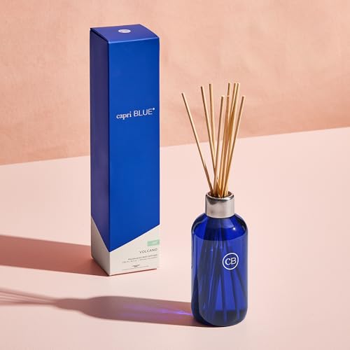 Volcano Reed Diffuser Set - Scented Fragrance Oil & Glass Bottle (8 oz)