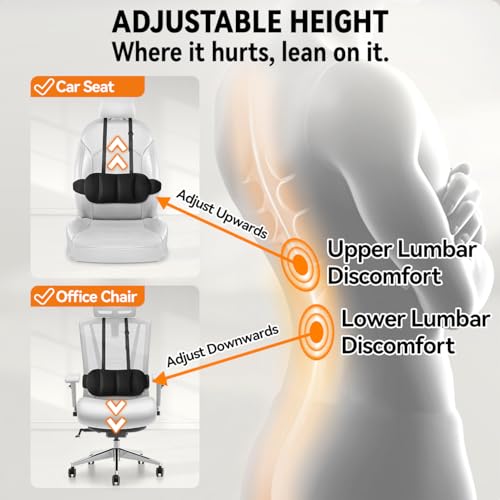 Adjustable Lumbar Support Pillow for Car and Office Chair