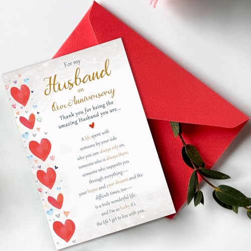 Funny Anniversary Card for Husband - Romantic 5x7 Greeting Card