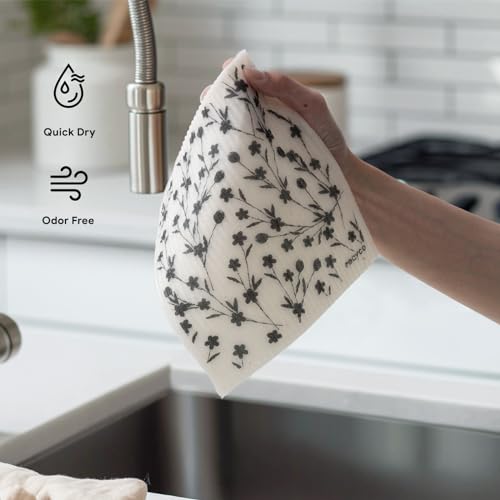 RECYCO Geometric Swedish Dishcloths 5-Pack - Reusable Cellulose Kitchen Wipes