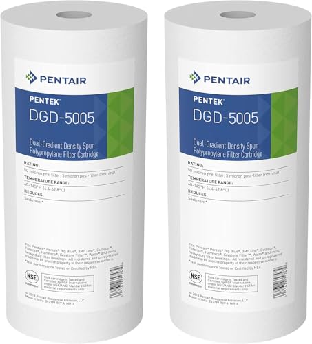 Whole House Sediment Water Filter Cartridge, 10" x 4.5", 5 Micron (2-Pack)