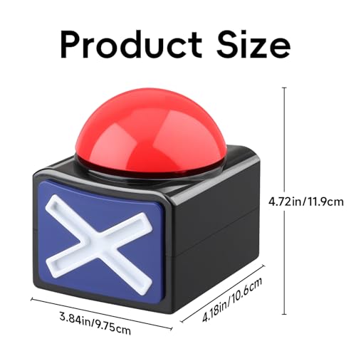 2-Pack Game Show Buzzers with Red LED Light and Sound for Trivia Games