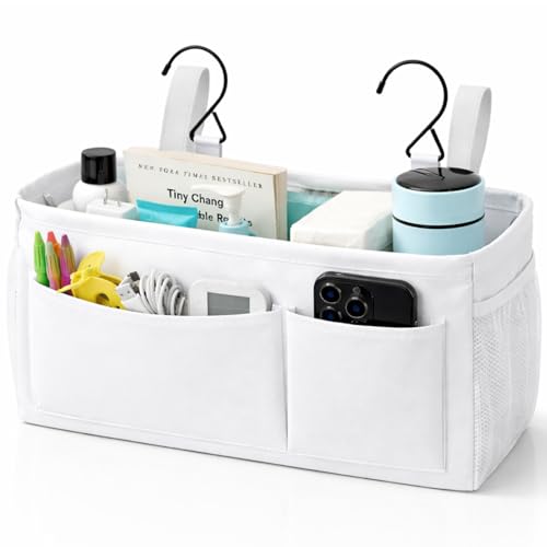 Bedside Caddy Storage Organizer with Hanging Straps for Dorm and Bunk Beds