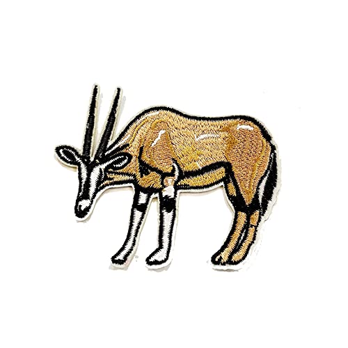 Antelope Embroidered Iron-On Patch Wildlife Safari Applique for Jacket