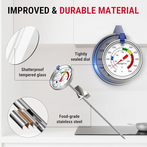 Candy and Deep Fryer Thermometer with 9-Inch Probe and Pot Clip
