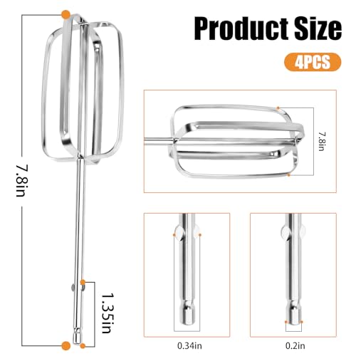 Stainless Steel Hand Mixer Beater Attachments Replacement Set