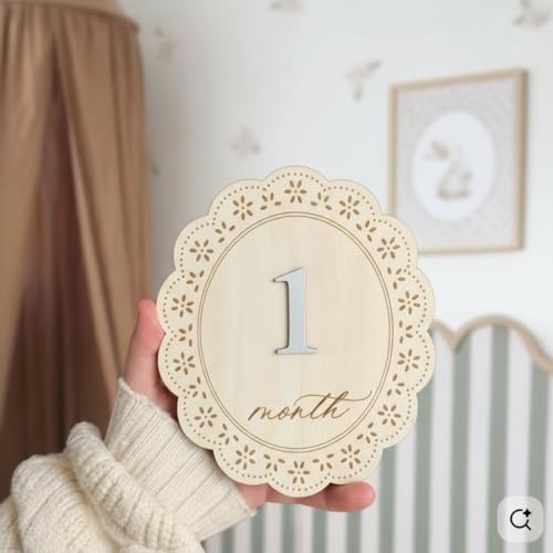 Baby Girl Monthly Milestone Signs - Double-Sided Newborn Photo Props