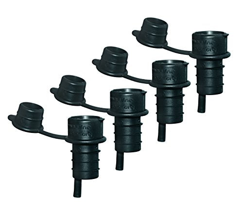 Set of 4 Black Corker Wine Bottle Stopper Pourer & Dispenser Spouts